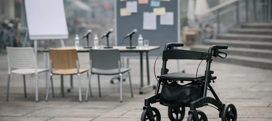 Diskussionen zur Inklusion: Wie Staedte auf Rollator-Nutzer reagieren