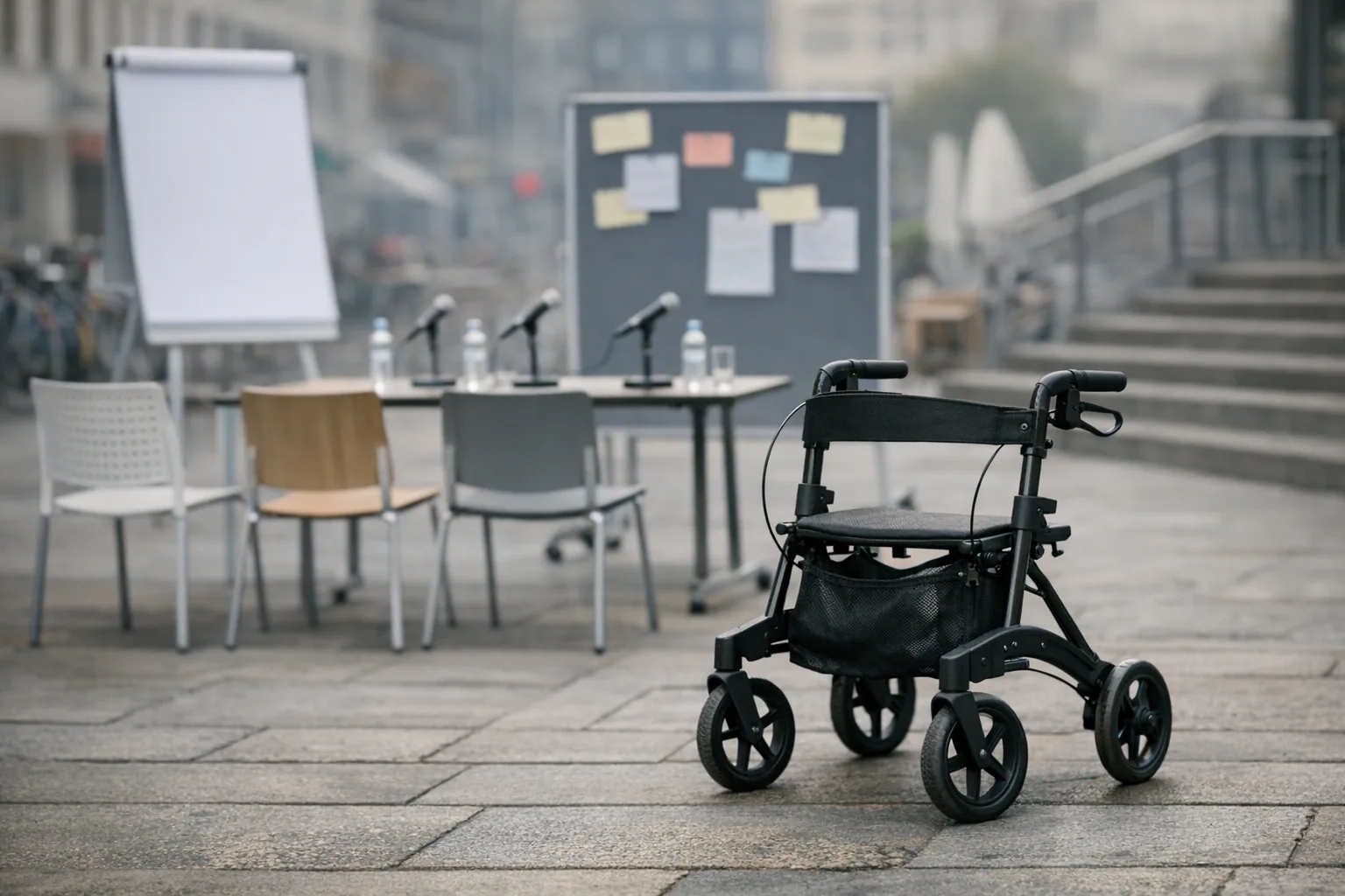 Diskussionen zur Inklusion: Wie Staedte auf Rollator-Nutzer reagieren
