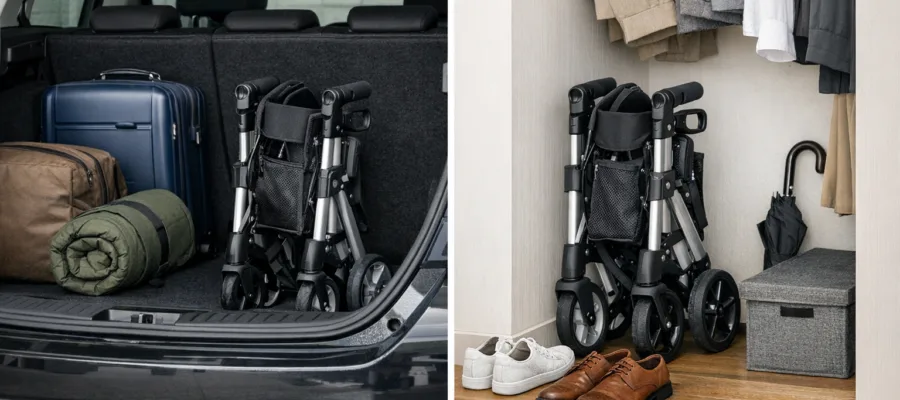 Faltmechanismen und Transport: Welcher Rollator laesst sich leicht verstauen?