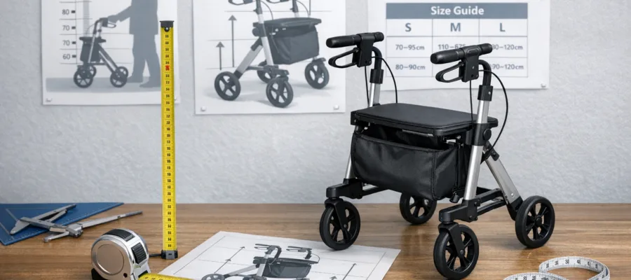 Rollator richtig auswaehlen: Groessen- und Hoehenleitfaden