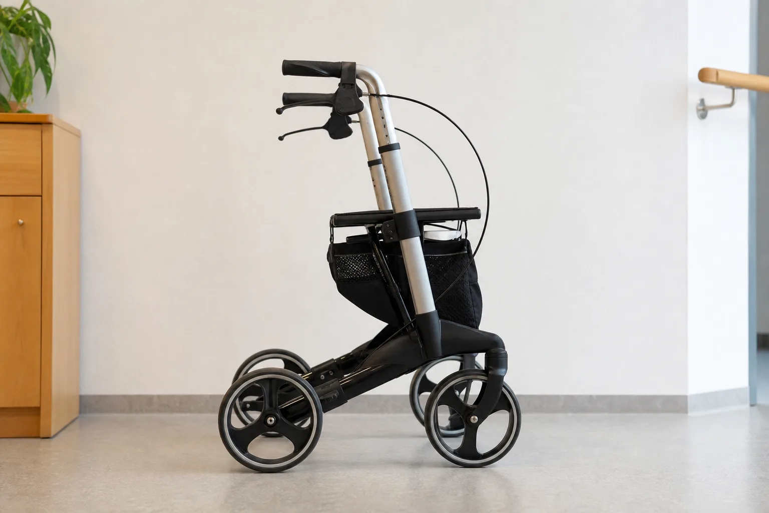 Rollator Griffhoehe passend einstellen fuer bessere Haltung