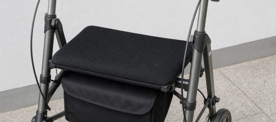 Rollator-Sitz mit rutschfestem Bezug ausstatten