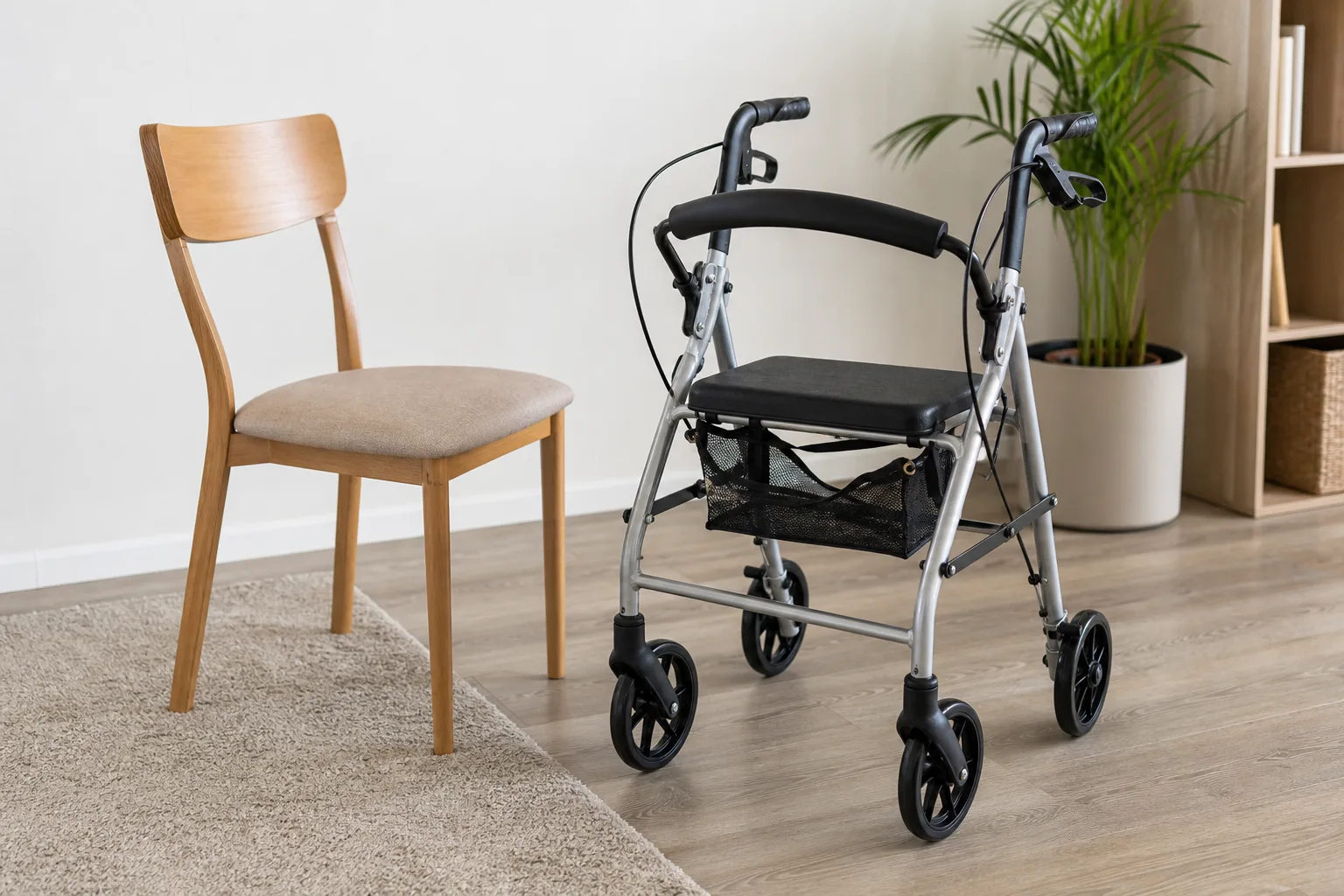 Schritt-fuer-Schritt-Anleitung: Aufstehen und Hinsetzen mit dem Rollator