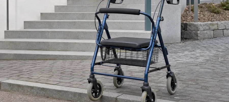 Treppen, Bordsteinkanten und Niveauwechsel gefahrlos angehen mit dem Rollator